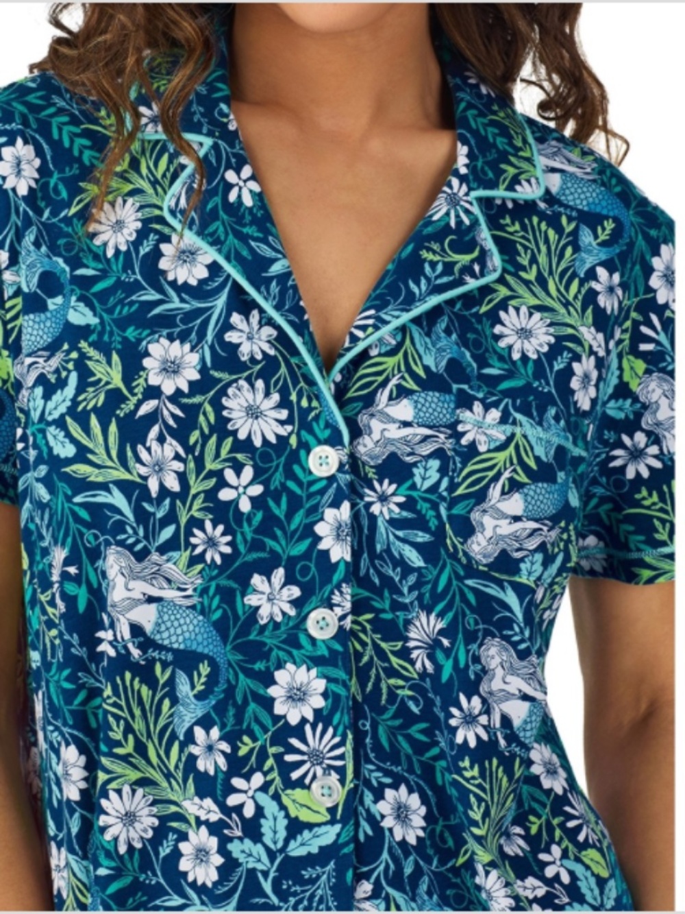 Cuddl Duds features a notched-collar Pajama shirt